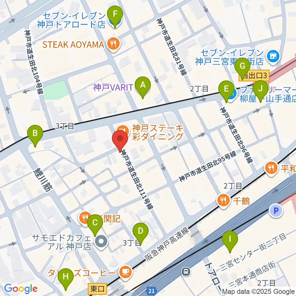 ロッコーマン周辺のコンビニエンスストア一覧地図