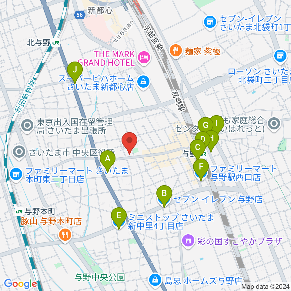 イプシロン・ピアノクラブ周辺のコンビニエンスストア一覧地図