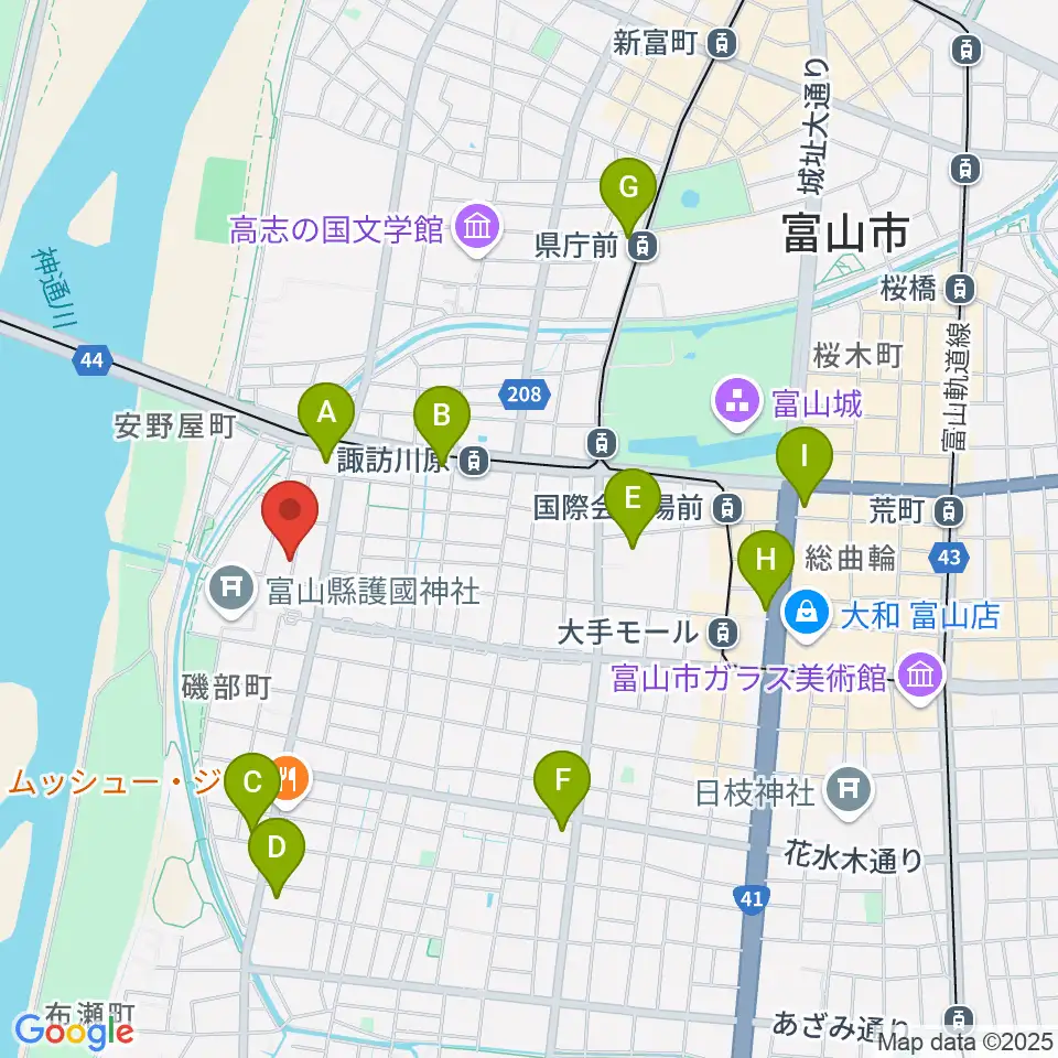 学校法人富山音楽院周辺のコンビニエンスストア一覧地図