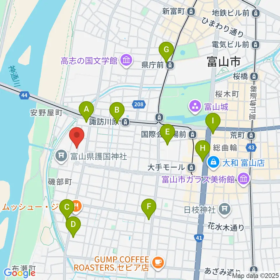 学校法人富山音楽院周辺のコンビニエンスストア一覧地図