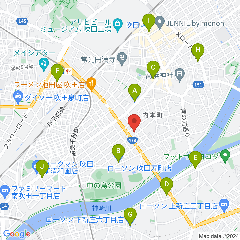 スタジオユー周辺のコンビニエンスストア一覧地図