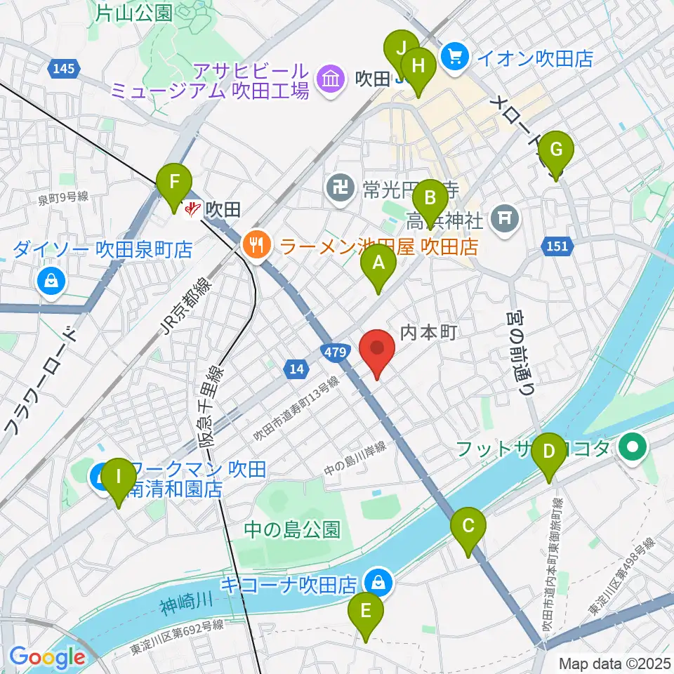 スタジオユー周辺のコンビニエンスストア一覧地図