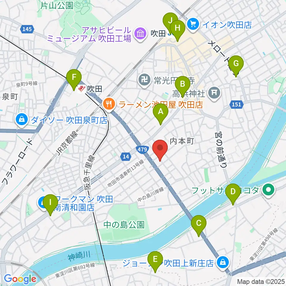 スタジオユー周辺のコンビニエンスストア一覧地図