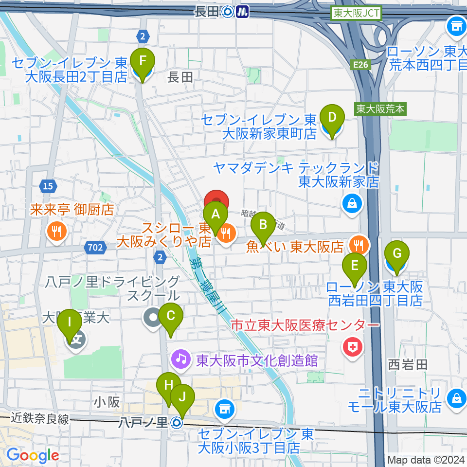 ル・シャトン音楽教室周辺のコンビニエンスストア一覧地図