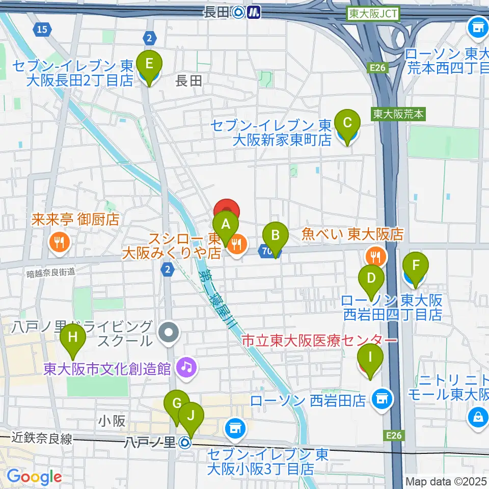 ル・シャトン音楽教室周辺のコンビニエンスストア一覧地図