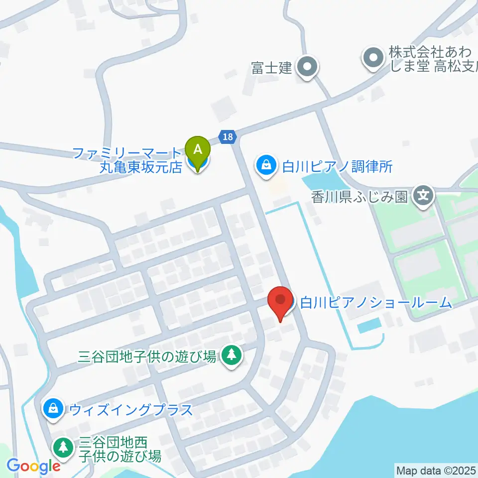 白川ピアノ調律所周辺のコンビニエンスストア一覧地図