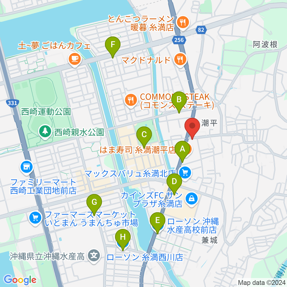 フリューゲル音楽教室周辺のコンビニエンスストア一覧地図