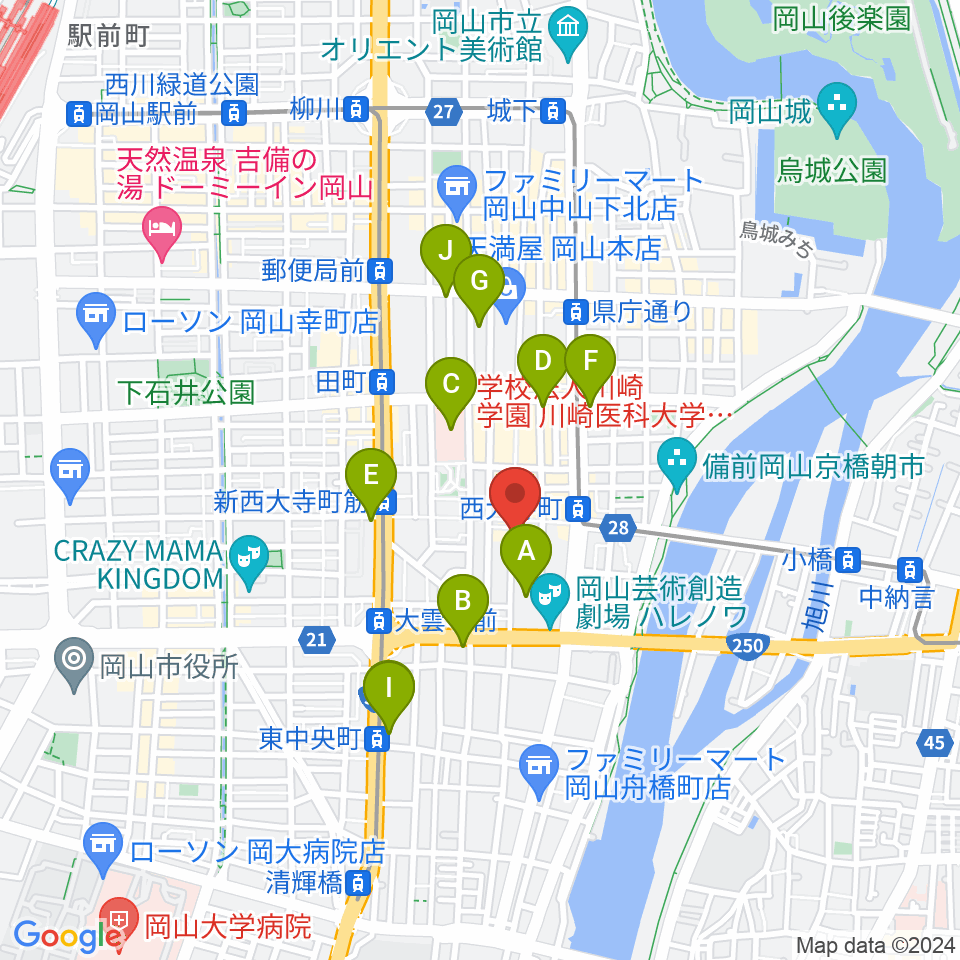 イマージュ・楽器堂周辺のコンビニエンスストア一覧地図