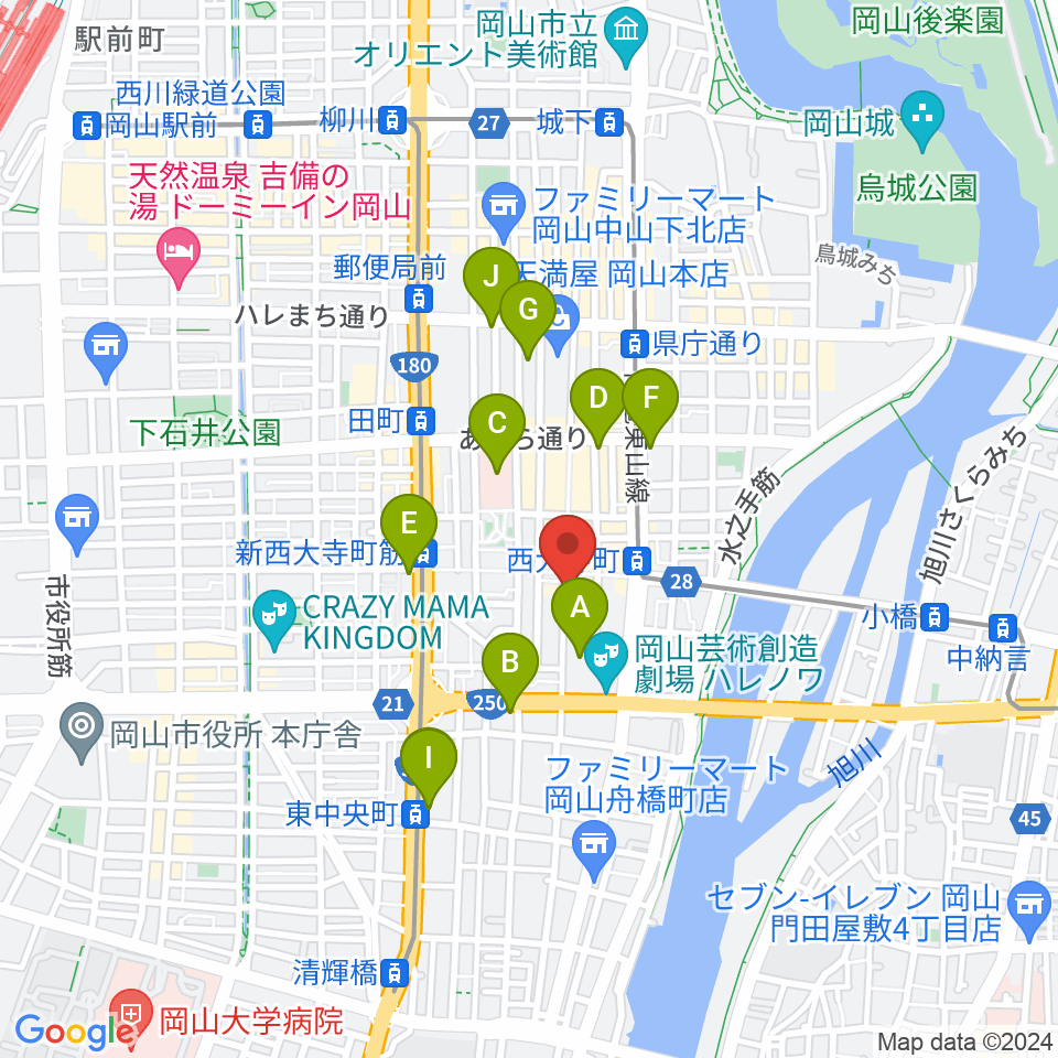 イマージュ・楽器堂周辺のコンビニエンスストア一覧地図