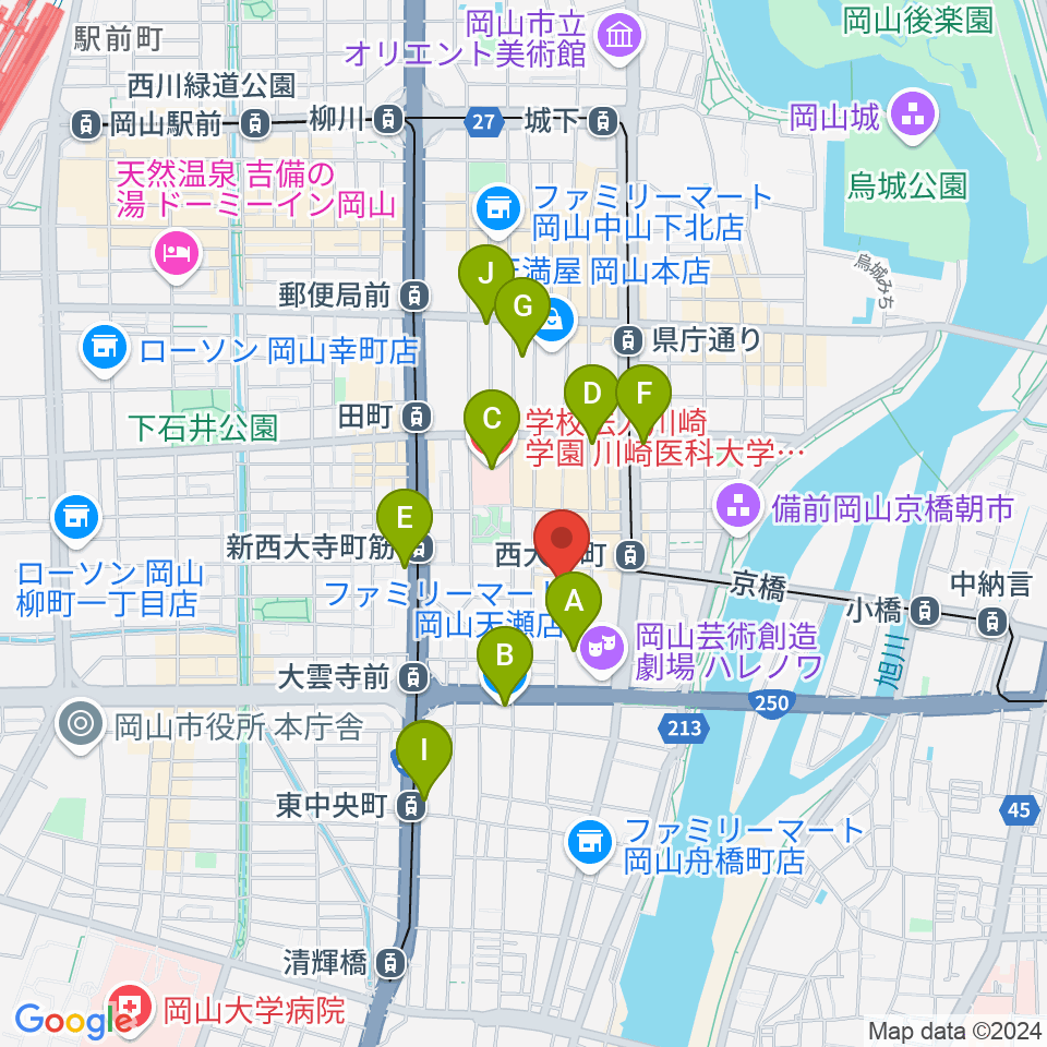 イマージュ・楽器堂周辺のコンビニエンスストア一覧地図