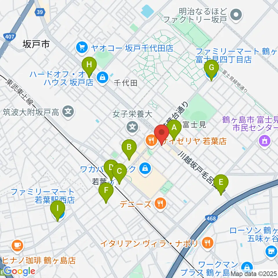 おんがくえん周辺のコンビニエンスストア一覧地図