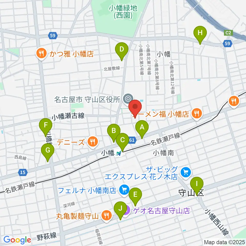 小幡 音楽館周辺のコンビニエンスストア一覧地図