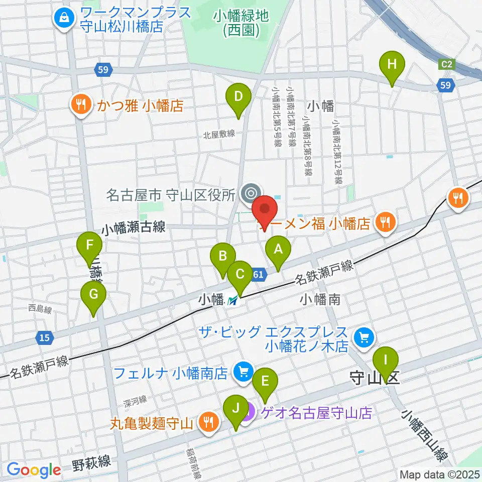 小幡 音楽館周辺のコンビニエンスストア一覧地図