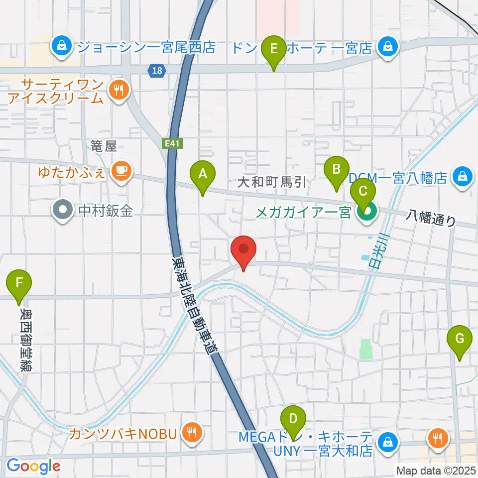 ハセガワ楽器 メロディースクール周辺のコンビニエンスストア一覧地図