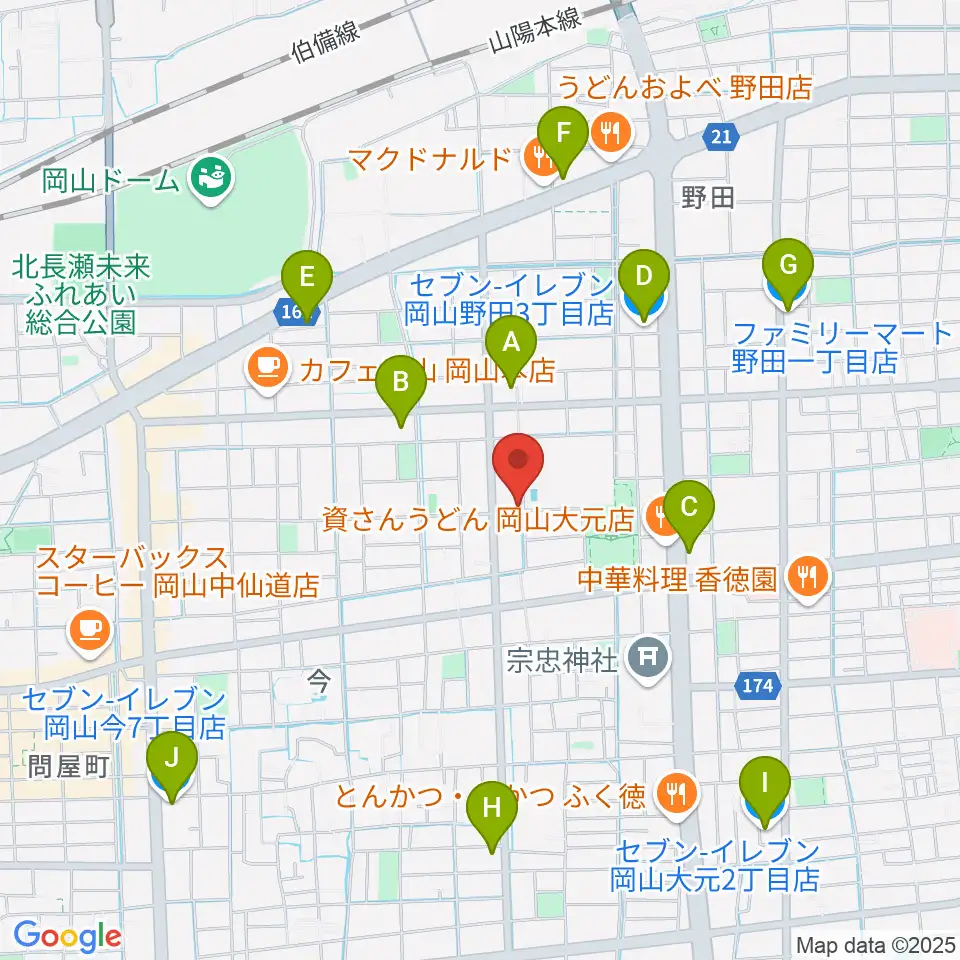 音楽工房アンダンテ周辺のコンビニエンスストア一覧地図