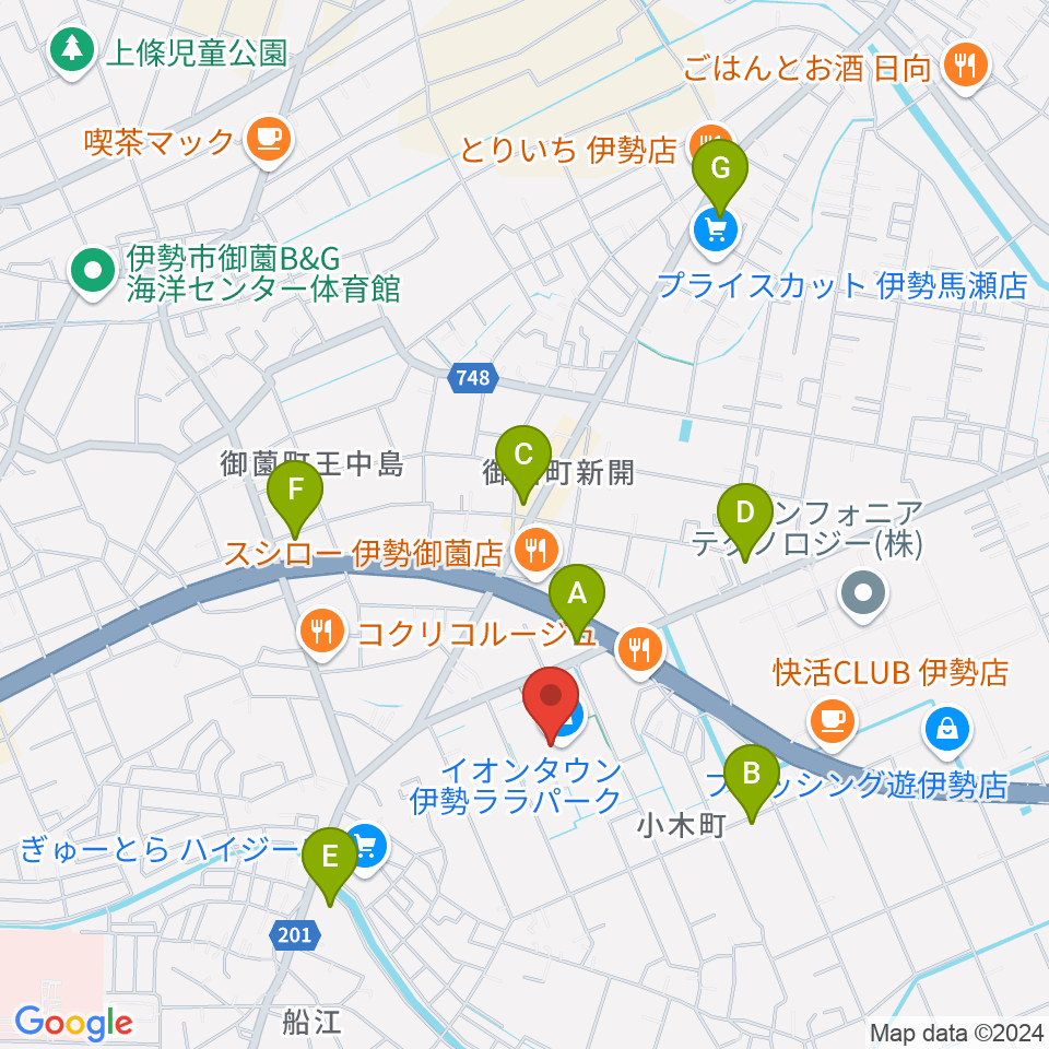 村井楽器ララパークセンター周辺のコンビニエンスストア一覧地図