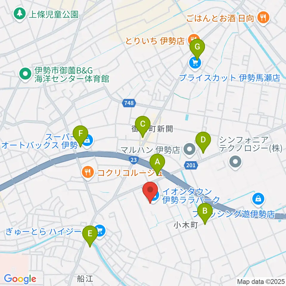 村井楽器ララパークセンター周辺のコンビニエンスストア一覧地図