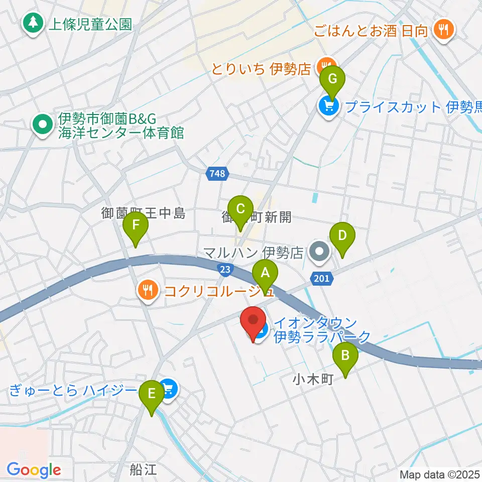 村井楽器ララパークセンター周辺のコンビニエンスストア一覧地図