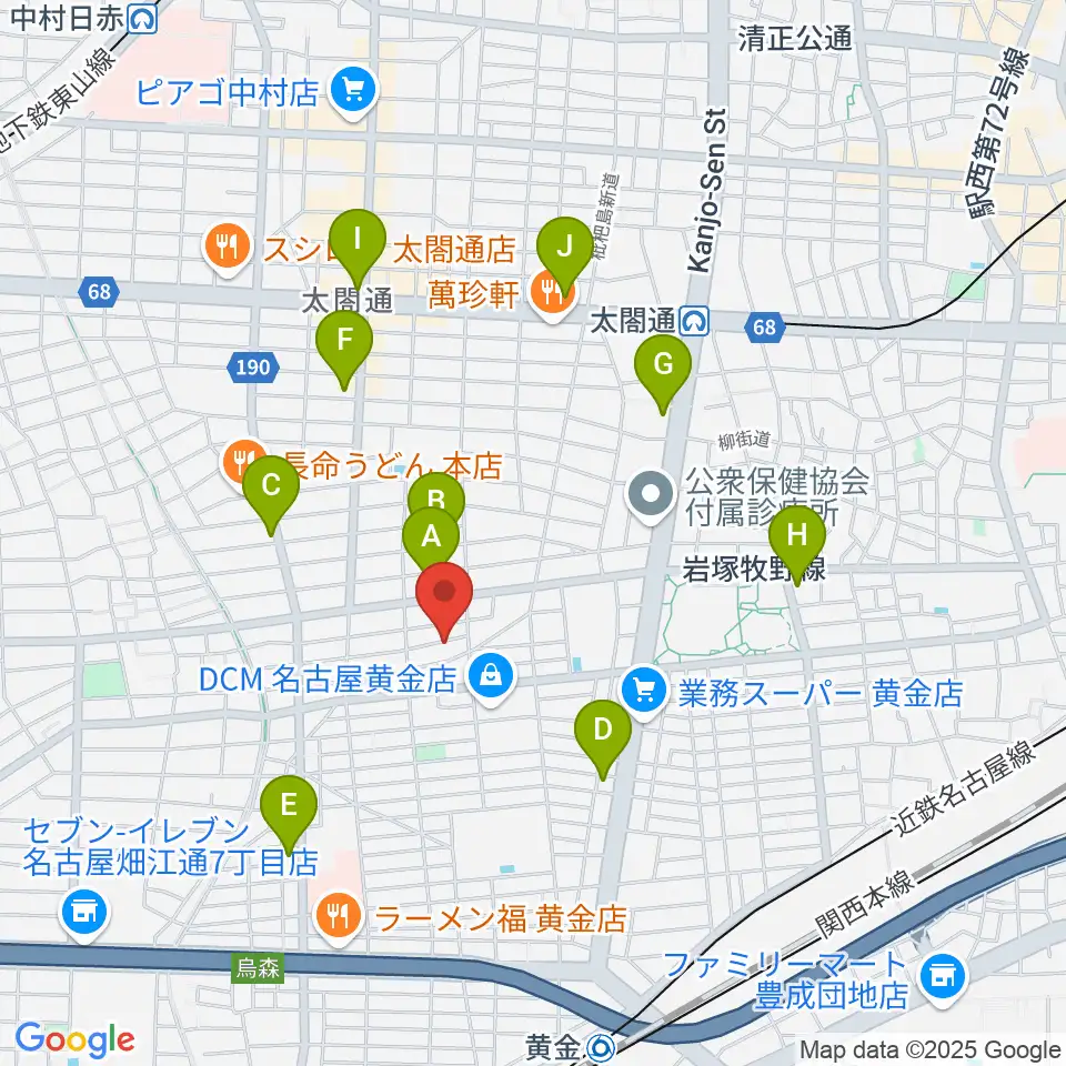 山口ギター音楽院周辺のコンビニエンスストア一覧地図