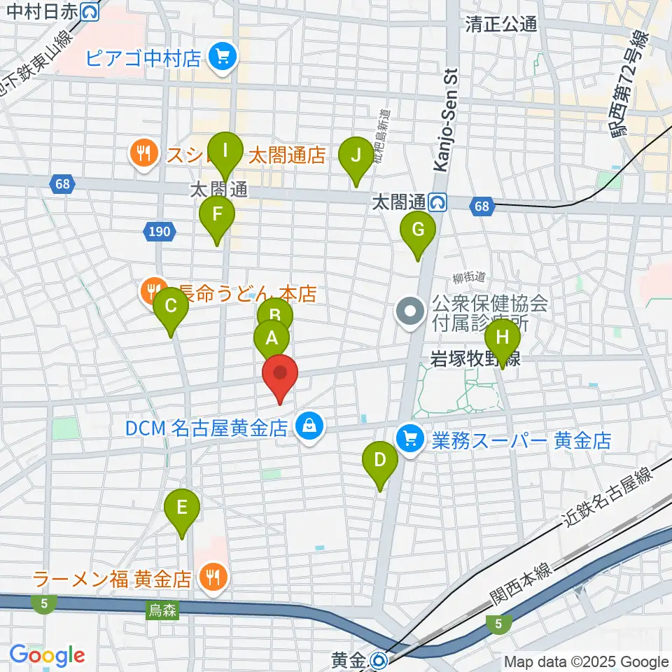 山口ギター音楽院周辺のコンビニエンスストア一覧地図