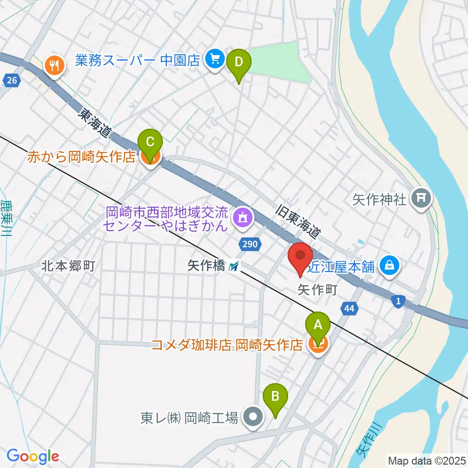 パピーミュージックスクール岡崎矢作教室周辺のコンビニエンスストア一覧地図