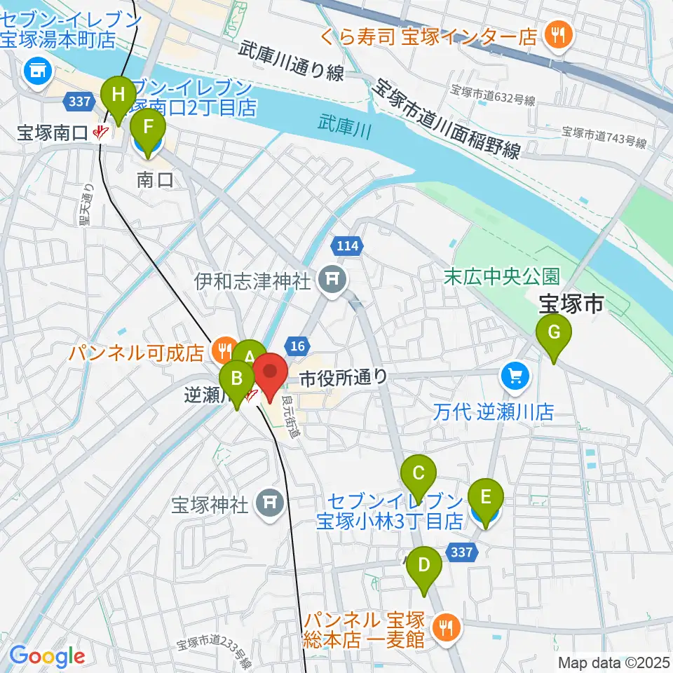 J.カレッジ周辺のコンビニエンスストア一覧地図