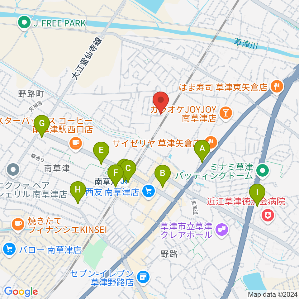 いちご音楽教室周辺のコンビニエンスストア一覧地図