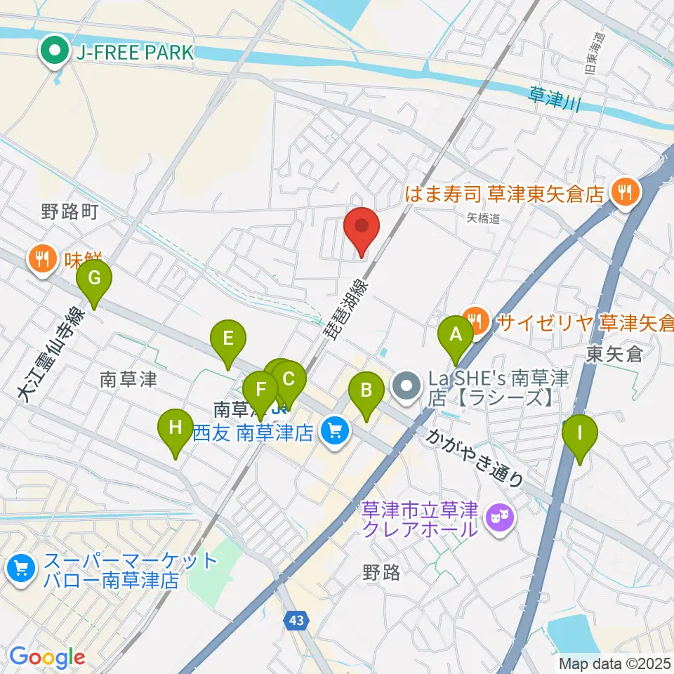 いちご音楽教室周辺のコンビニエンスストア一覧地図