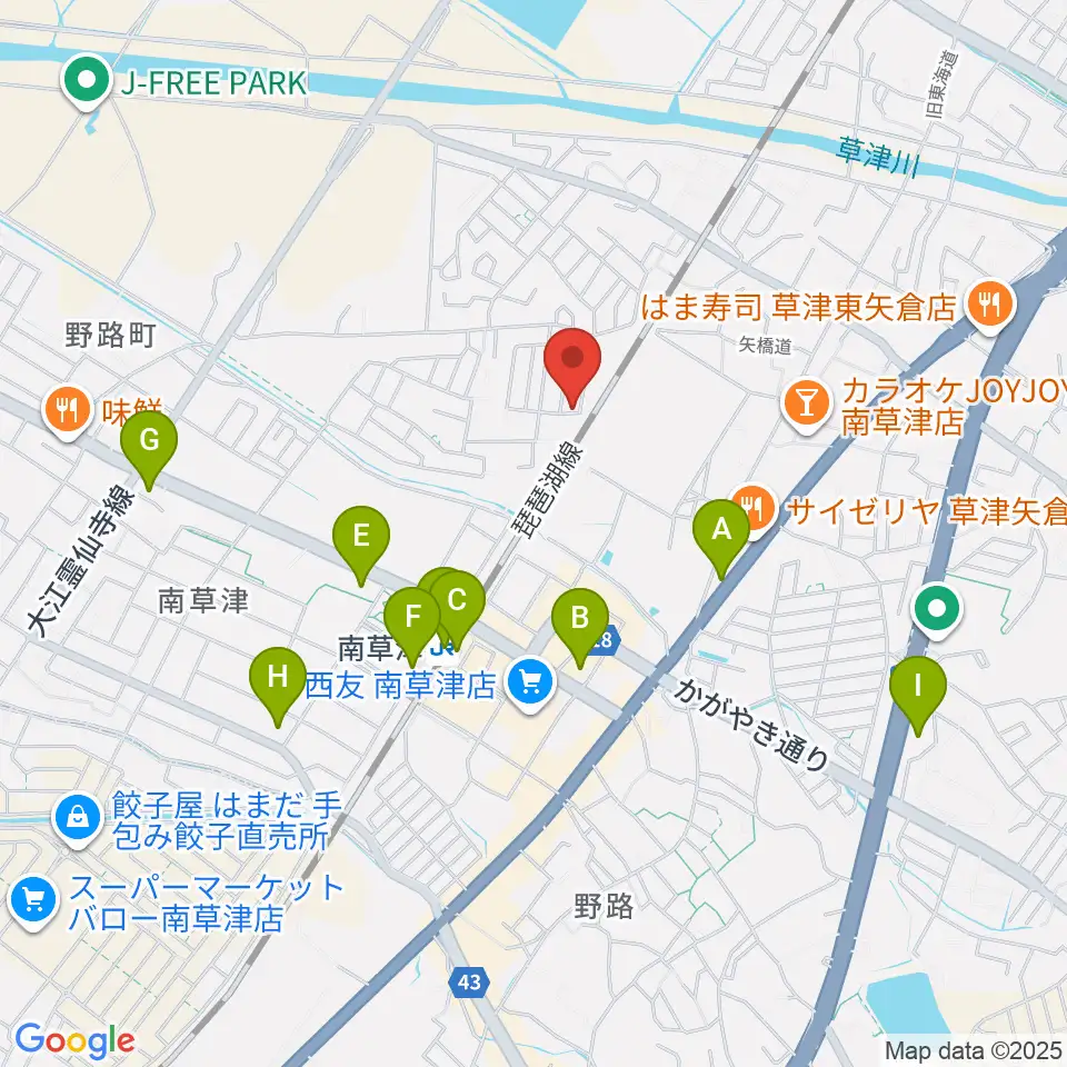 いちご音楽教室周辺のコンビニエンスストア一覧地図