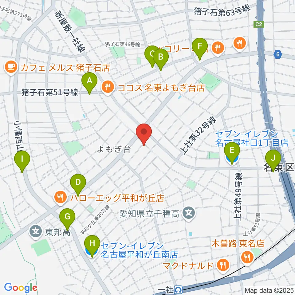 アリアーヌ音楽教室周辺のコンビニエンスストア一覧地図