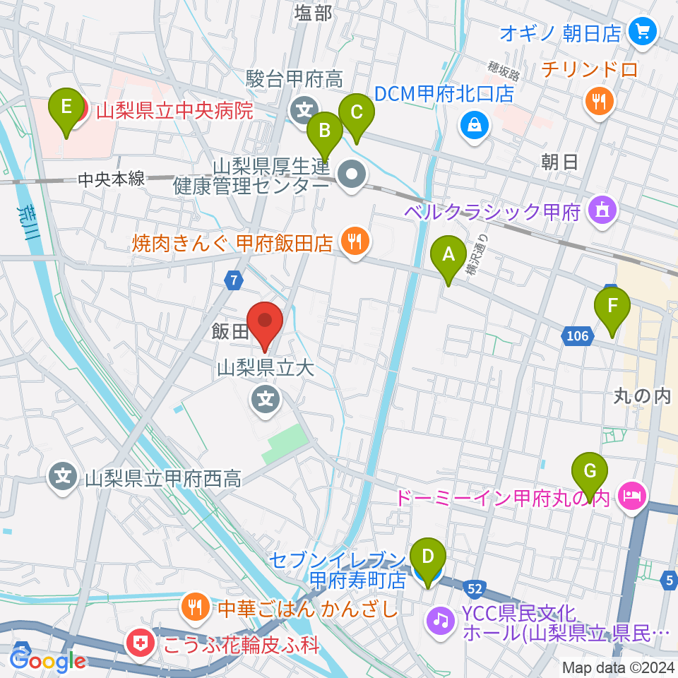 ぱる音楽教室周辺のコンビニエンスストア一覧地図