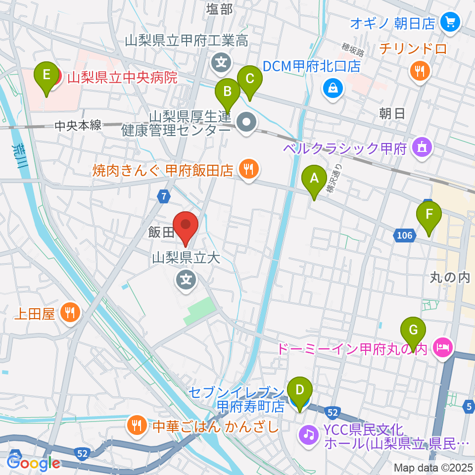 ぱる音楽教室周辺のコンビニエンスストア一覧地図