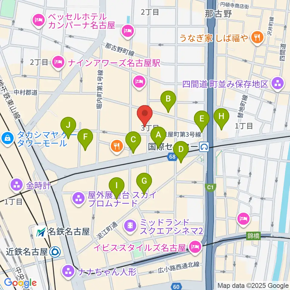 オーラボイスヴォーカルスクール周辺のコンビニエンスストア一覧地図