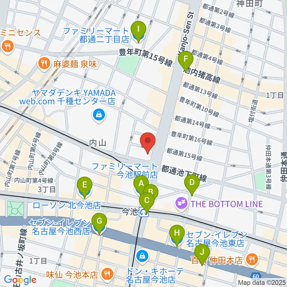 名古屋芸術音楽学院周辺のコンビニエンスストア一覧地図