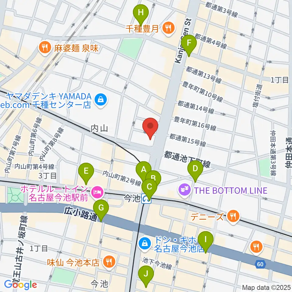 名古屋芸術音楽学院周辺のコンビニエンスストア一覧地図