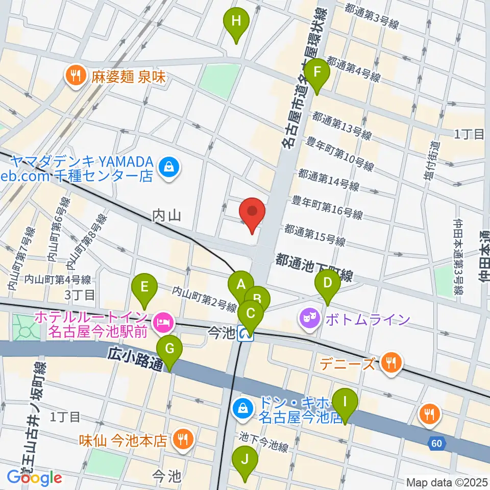名古屋芸術音楽学院周辺のコンビニエンスストア一覧地図