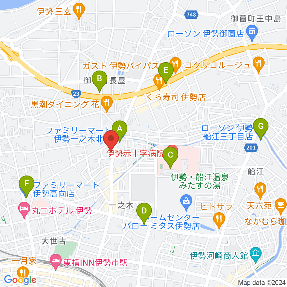 伊勢STUDIO Etude周辺のコンビニエンスストア一覧地図