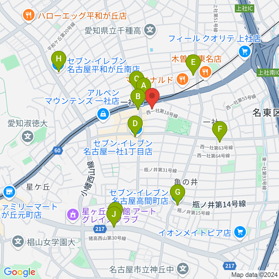 マミ・アートミュージック周辺のコンビニエンスストア一覧地図