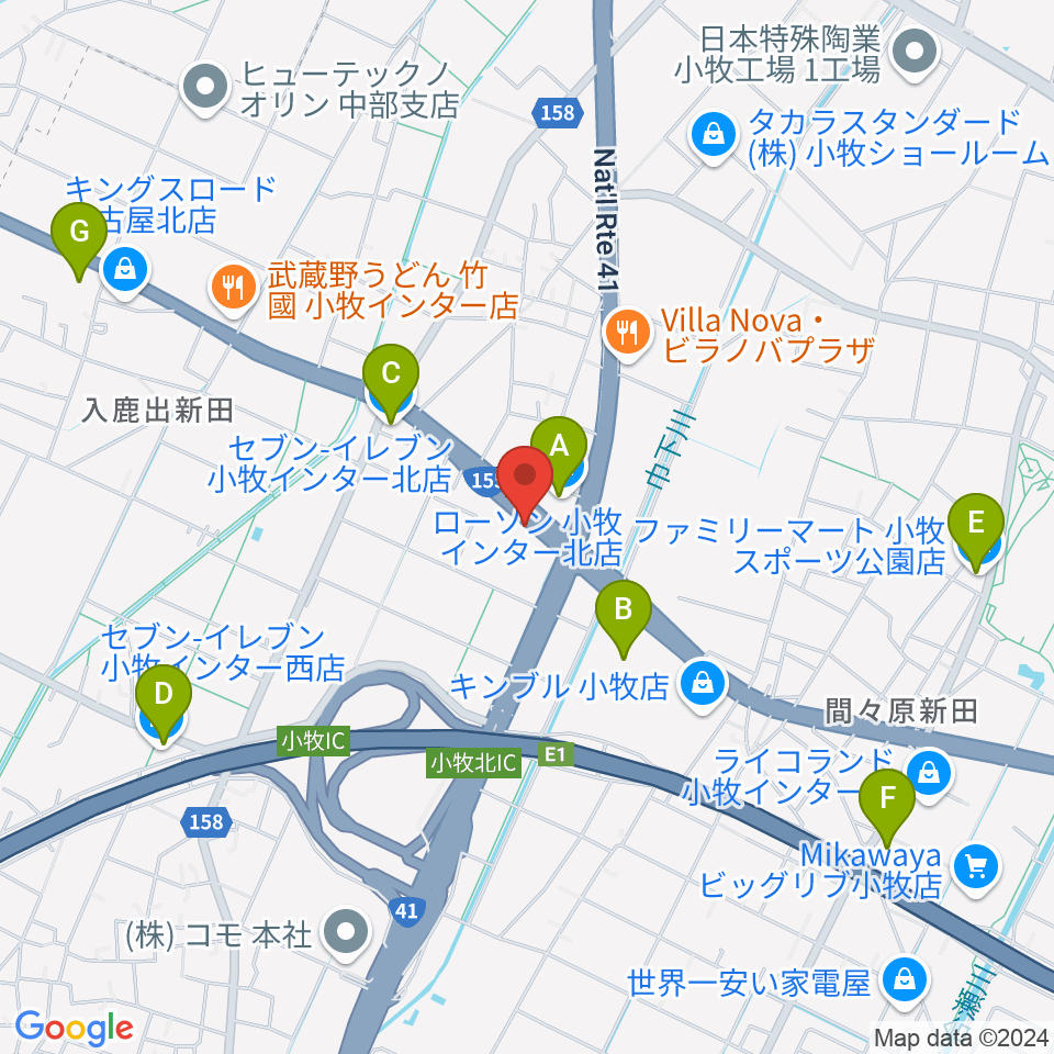 MJPミックススクール周辺のコンビニエンスストア一覧地図