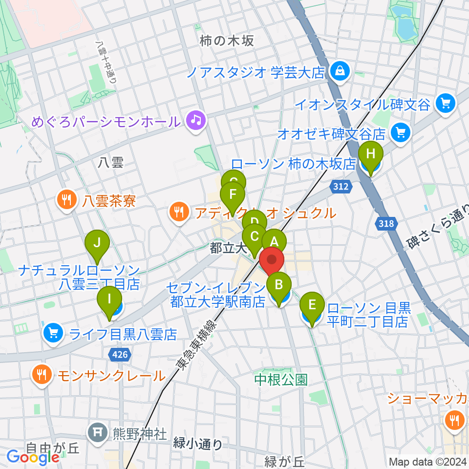 山田聖ヴァイオリン工房周辺のコンビニエンスストア一覧地図