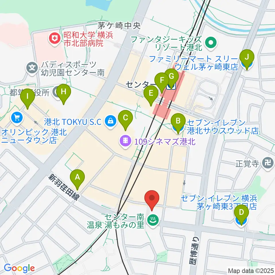 平山音楽院 センター南教室周辺のコンビニエンスストア一覧地図