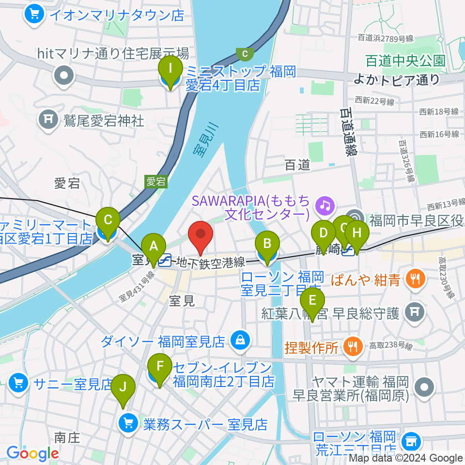 和光音楽アカデミー周辺のコンビニエンスストア一覧地図