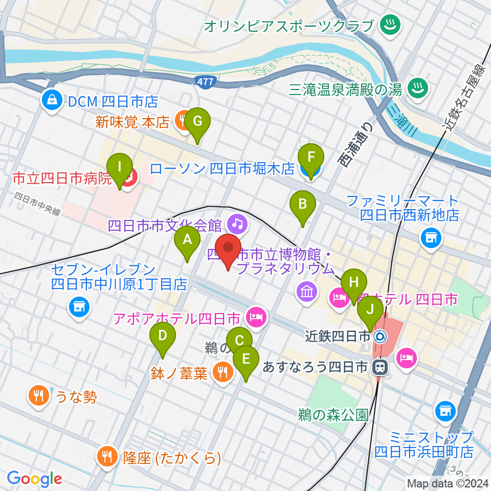 第一楽器ムーシケ周辺のコンビニエンスストア一覧地図