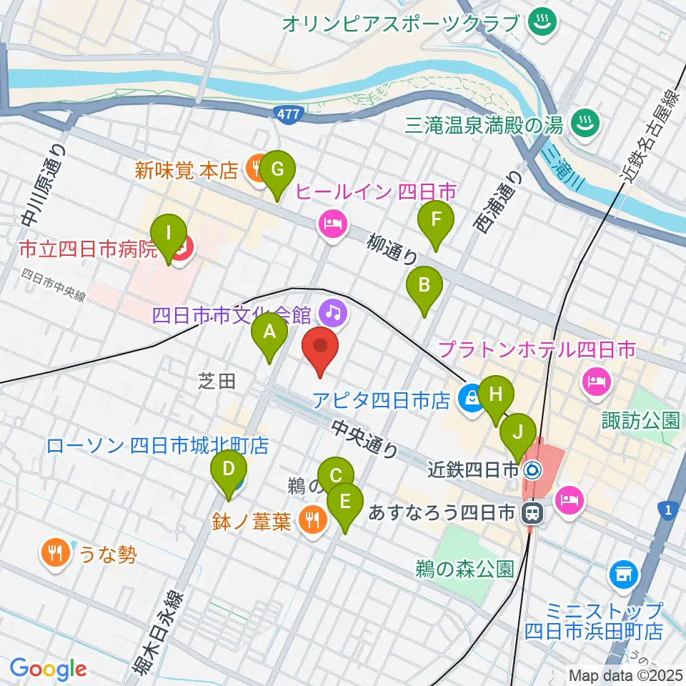 第一楽器ムーシケ周辺のコンビニエンスストア一覧地図