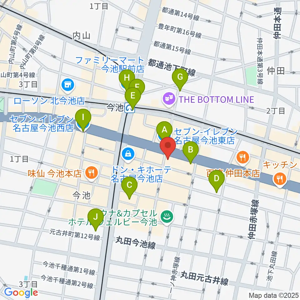 今池3STAR周辺のコンビニエンスストア一覧地図