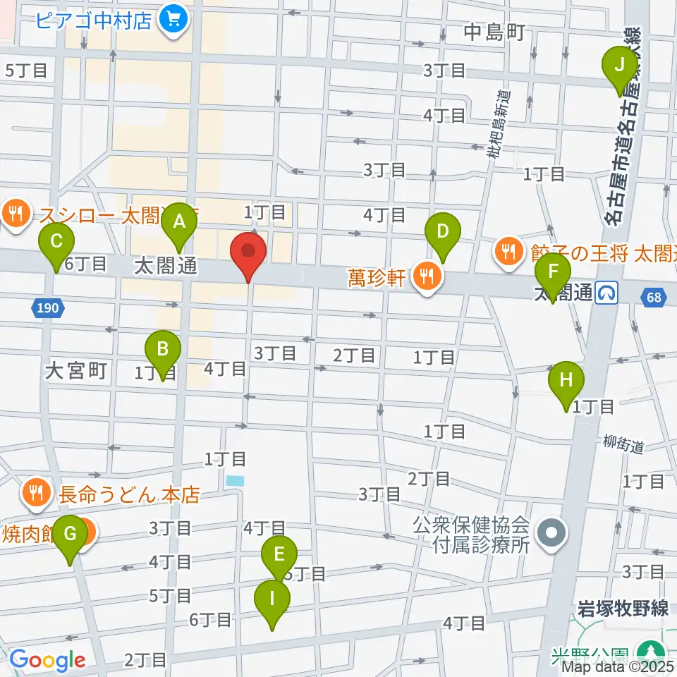 ピアノ教室luce(ルーチェ)中村教室周辺のコンビニエンスストア一覧地図