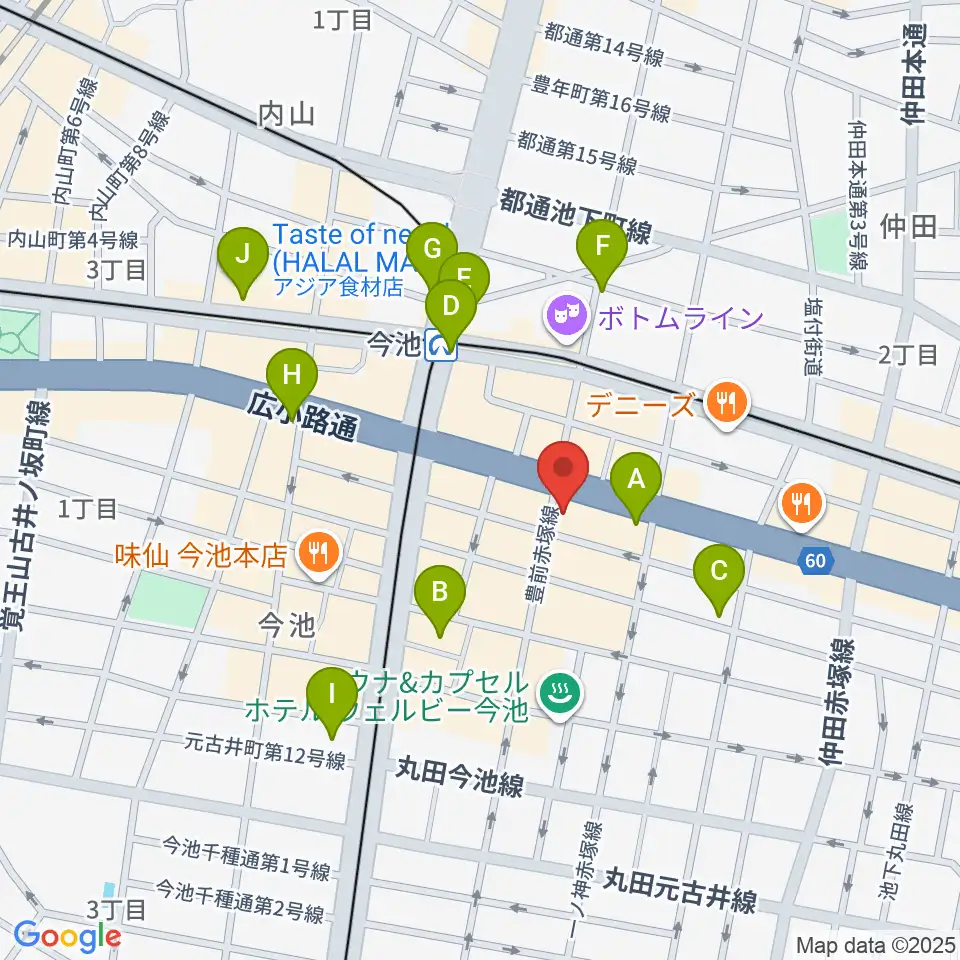 クラブナージ音楽教室 今池校周辺のコンビニエンスストア一覧地図