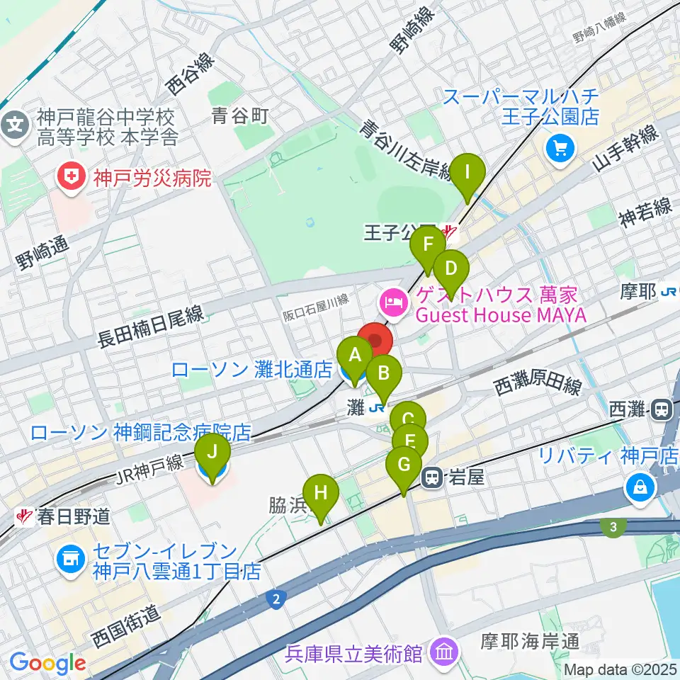 サークル音楽教室周辺のコンビニエンスストア一覧地図