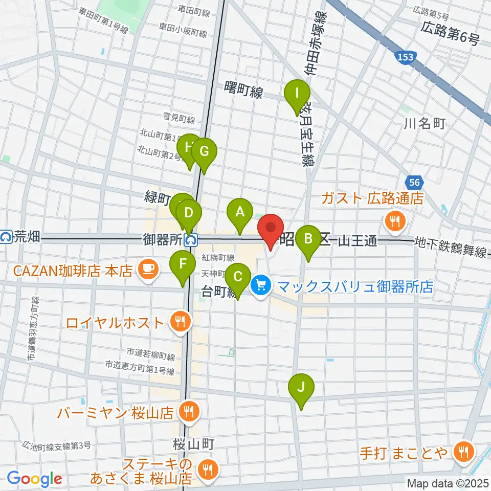 名古屋音楽館周辺のコンビニエンスストア一覧地図