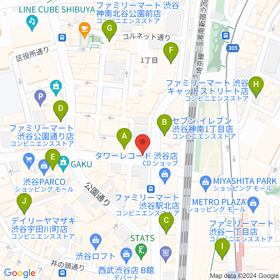 えちごやミュージック周辺のコンビニエンスストア一覧地図